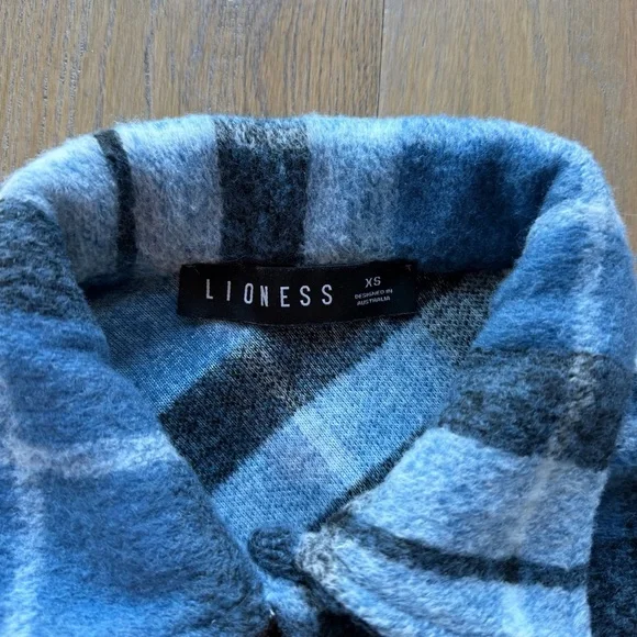 Lioness Blue, Black, and White Striped Surplus Jacket Flannel - Picture 5 of 7